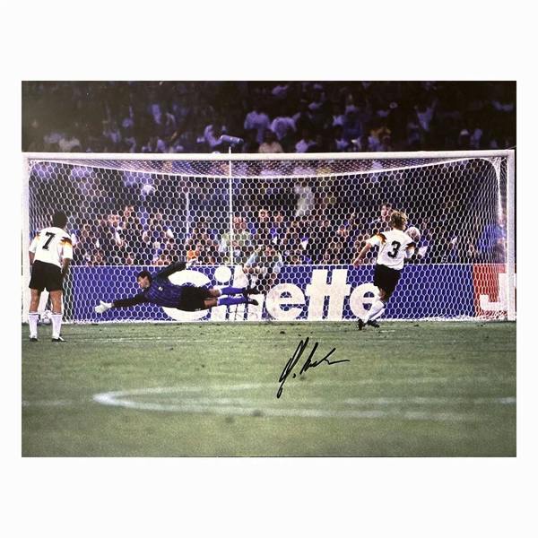 Andreas Brehme signed 1990 World Cup Final photo — Unframed