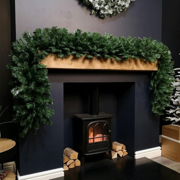 Samuel Alexander 2.7m (9ft) x 38cm Premier Luxury Extra Bushy Plain Green Christmas Garland