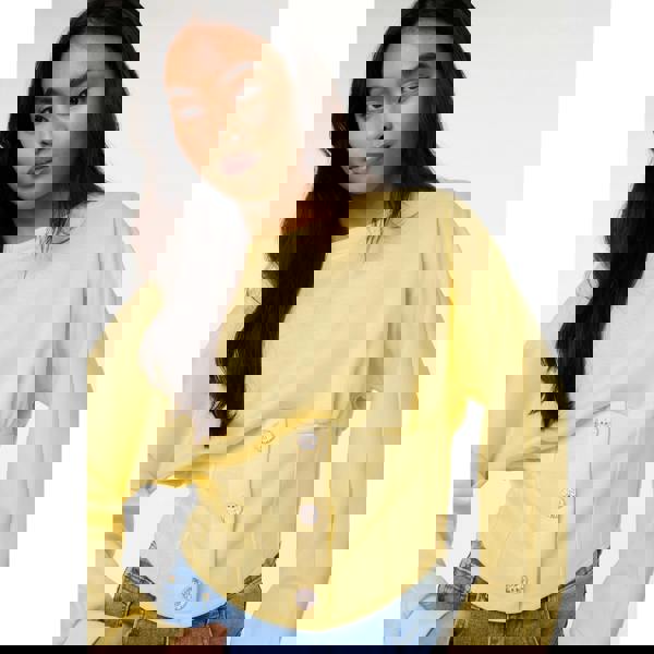 Pink Vanilla Button Front Corset Sweatshirt