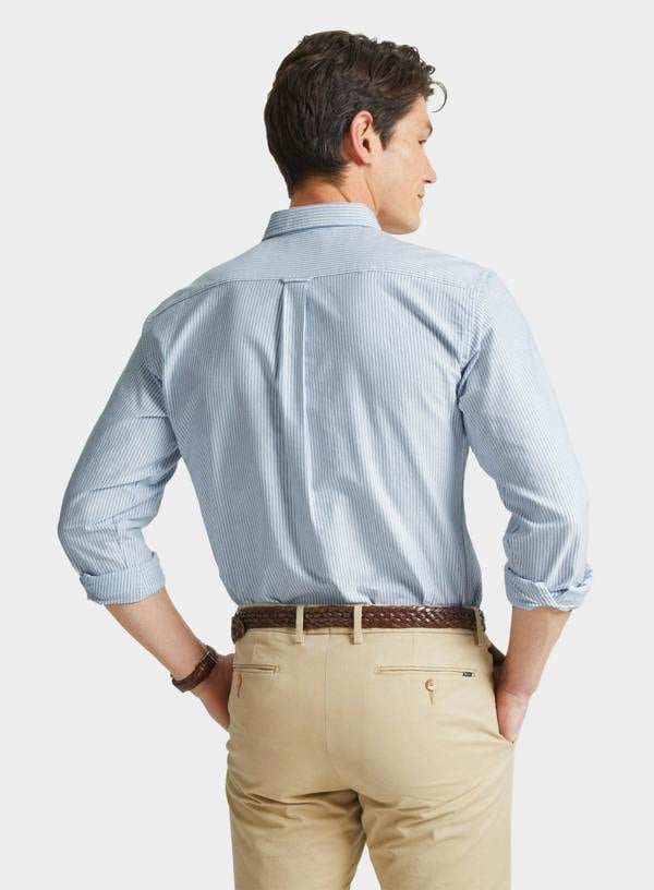 Button Down Oxford Shirt - Blue Stripe