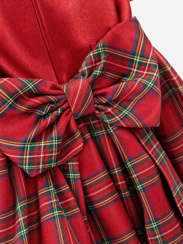 DRESS & Fleur Girls Tartan Dress in Red