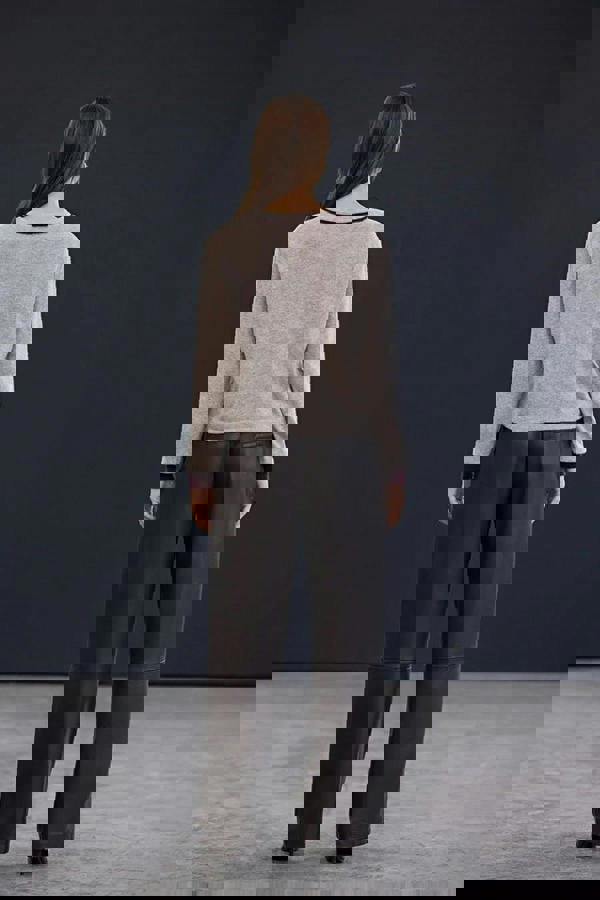 WOVCOR Woolen Knit Cardigan with Piping Detail