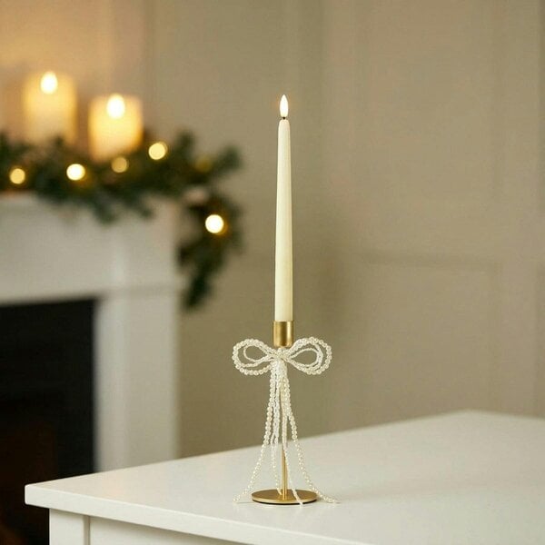 Garden Greatness Christmas Bow Christmas Candle Holder