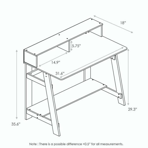 WALPLUS Premium Desk | Simplistic A Frame Computer Desk, Dark Walnut for Smart Space Utilization | 14054DWN