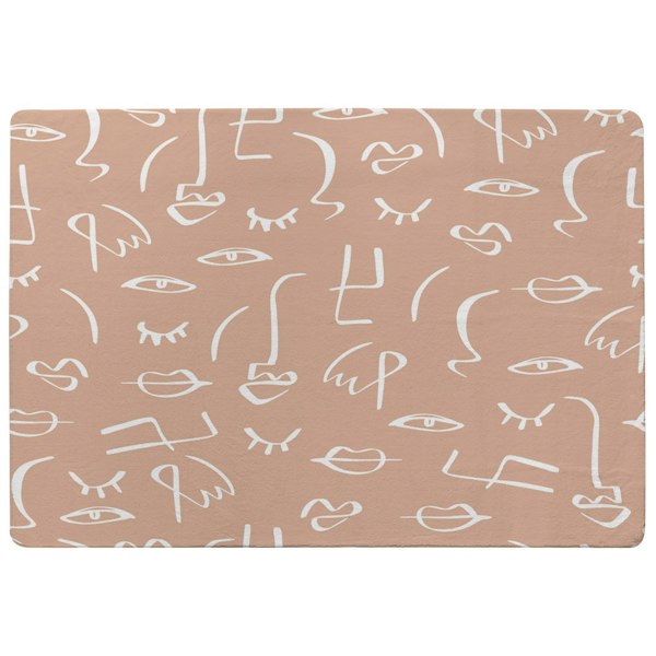 Benjamin Tate Design line drawing abstract faces (Rug)
