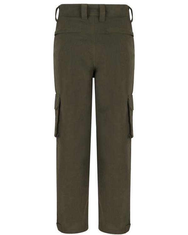 Olive green hoggs of fife struther junior waterproof trousers with jetted pockets
