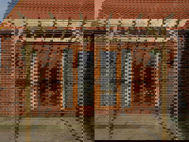 Arbor Garden Solutions Wall Mounted Wooden Pergola Kit - Sculpted Design