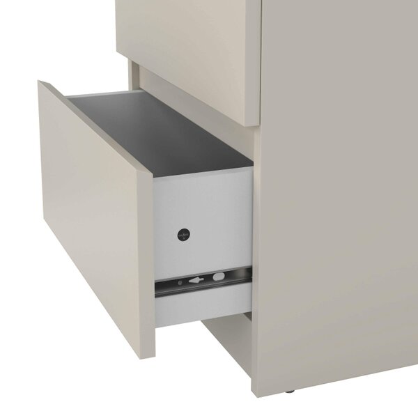 Wyld Haus Budapest Cream and Natural Oak Effect Wood Bedside Table 2 Drawers