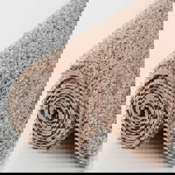 Beige colour Shaggy rug Plain design thick pile, non-shedding.