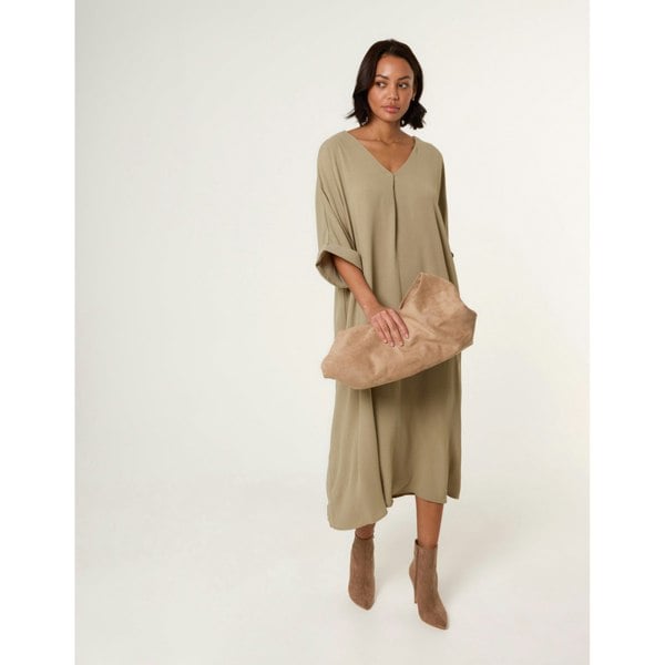 Blue Vanilla Curve V-Neck long Dress