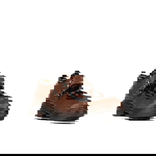 Embassy London Strapp - Brown & Cow - Women’s leather loafer with buckle