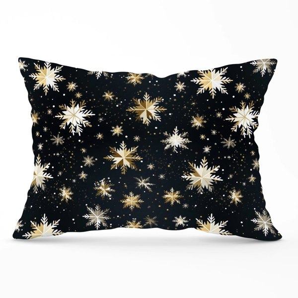 Warren Reed Silver Gold Snowflake Pattern Cushions