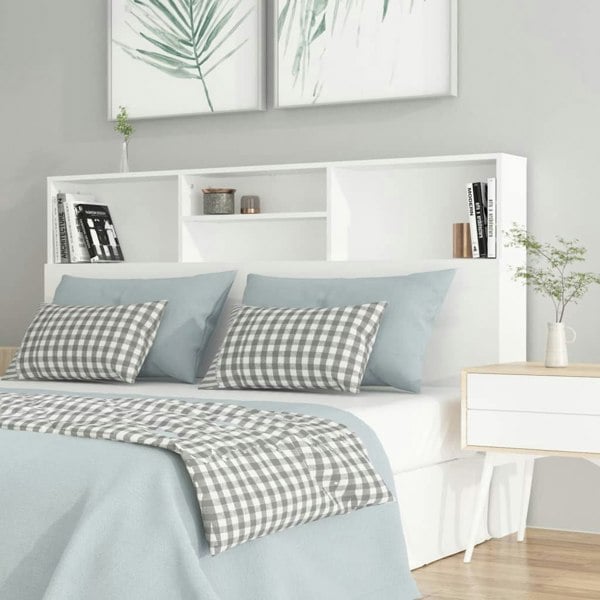 Berkfield Headboard Cabinet White 160x19x103.5 cm