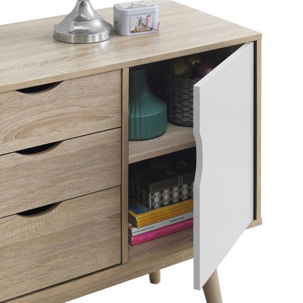Timber Art Design Alford Sideboard 2 Doors 3 Drawers Storage Cabinet Cupboard