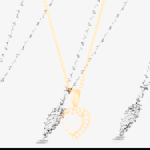 Starbright Rose Heart-cut Cubic Zirconia Halo Pendant THB-03P 3A RSP