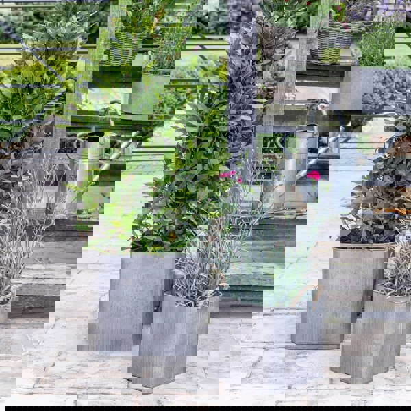 Ivyline Outdoor Galvanised Rope Handle Square Planter Set of Two