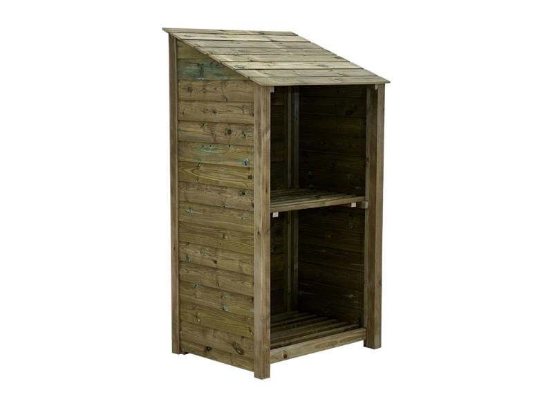 Arbor Garden Solutions Wooden Premium Tongue/Groove Log Store with Shelf (W-99cm, H-126cm or H-180cm, D-88cm)