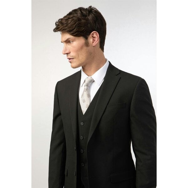 Limehaus Slim Fit Black Stretch Waistcoat