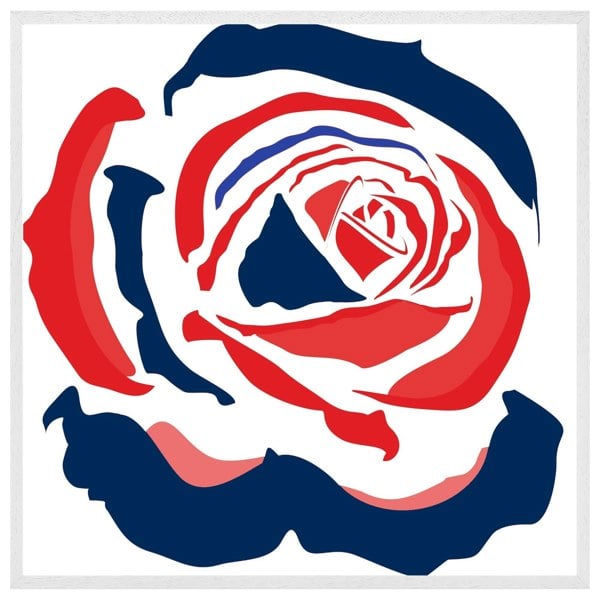 Benjamin Tate Design Red & blue rose print (Picutre Frame)