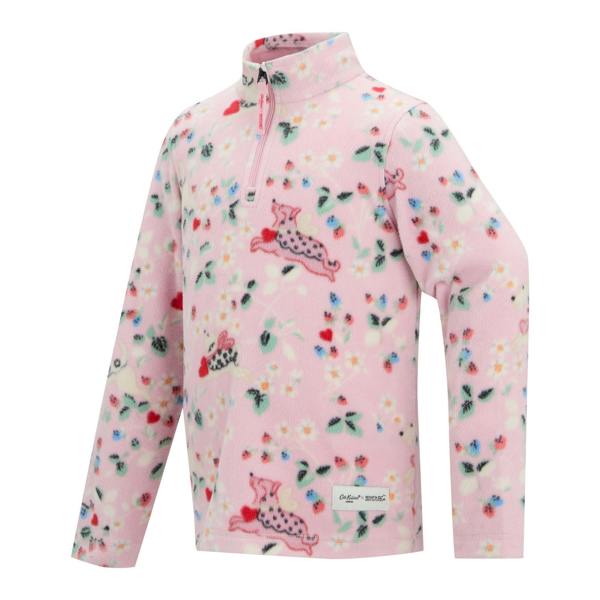Regatta Childrens/Kids Cath Kidston Puppy Floral Half Zip Fleece Top - Pink - 