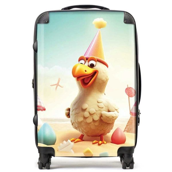 Warren Reed Funky Chicken On A Beach Holiday Suitcase