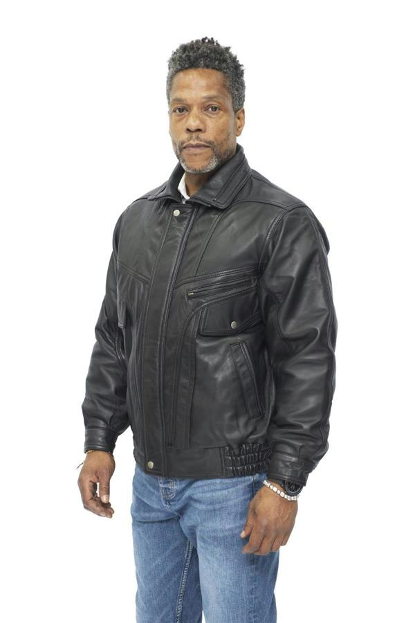 Infinity Leather Mens Classic Harrington Bomber Leather Jacket-Minsk