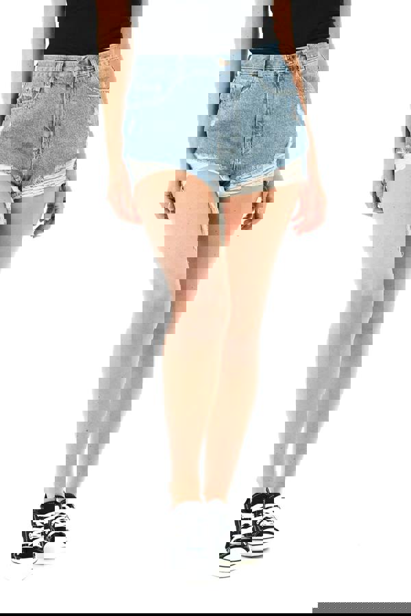 Smart Living Women's Rip Hemline Distressed Denim Shorts - Ice Blue