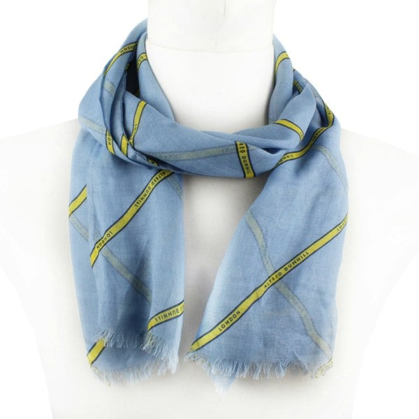 Dunhill fine silk and wool blend selvedge patterned tubular scarf