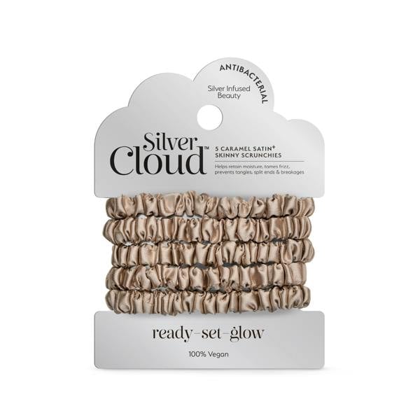 Silver Cloud Beauty Silver Cloud Skinny Hair Scrunchie Caramel 5 Pack
