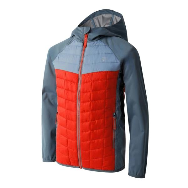 Dare 2B Childrens/Kids Explore II Colour Block Hybrid Jacket - Lead Grey/Stormy Weather/Seville - 