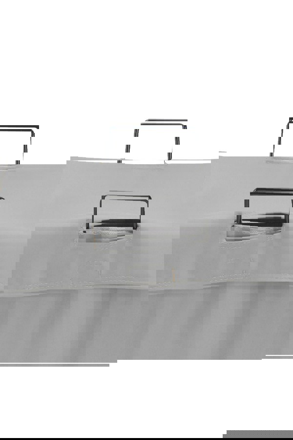 Living and Home Bathroom Collapsible PU Leather Laundry Hamper with Metal Frame Grey