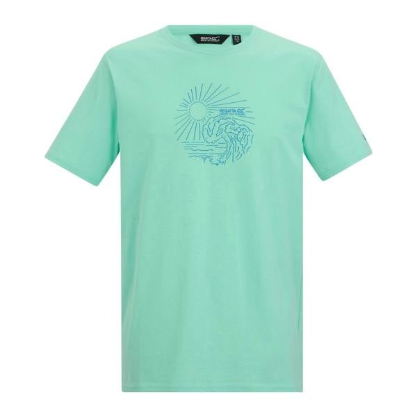 Regatta Mens Cline IX Sea Wave T-Shirt - Ice Green