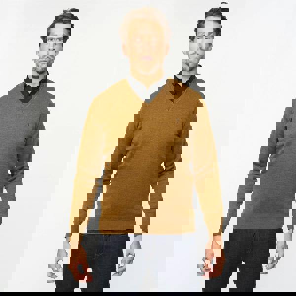 Gabicci G55K01 Plain Vee Neck Sweater Gabicci Classic NUTMEG