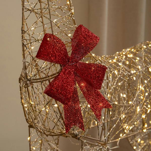 Samuel Alexander 1.1m Gold Elegance Twist Light Up Christmas Doe with 300 Warm White LEDs