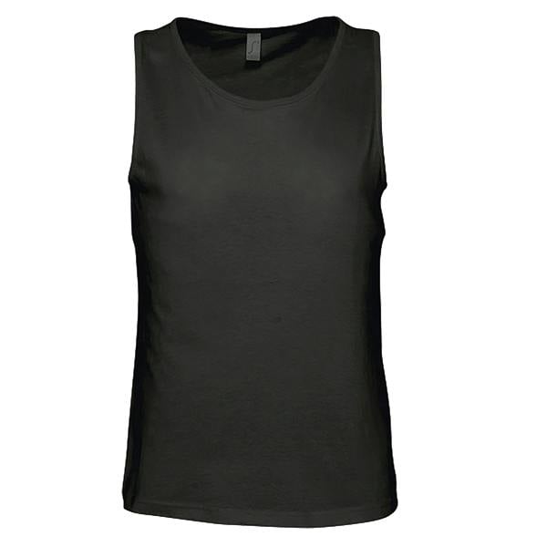 SOLS Mens Justin Sleeveless Tank / Vest Top - Deep Black