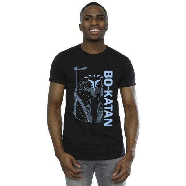 Star Wars Mens The Mandalorian Bo Katan Helm T-Shirt - Black