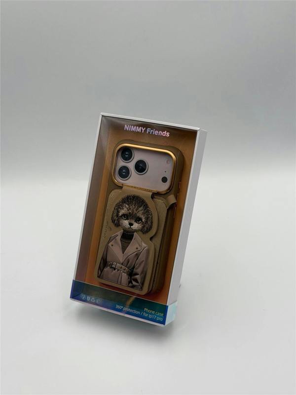 Nimmy Friends Nimmy Teddy Magnetic Combo Case with Detachable MagSafe Card Holder Stand for iPhone 17 Pro 6.3" Brown - N-CXMC-KTZH-IP17-PRO-14