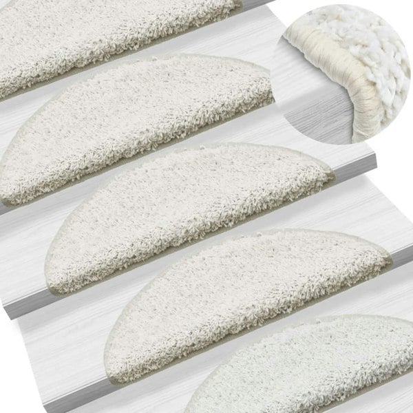 Berkfield Stair Mats 10 pcs 65x21x4 cm White