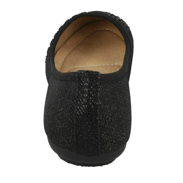 Spot On Ladies Spot On Jewel Trim Vamp Ballerinas