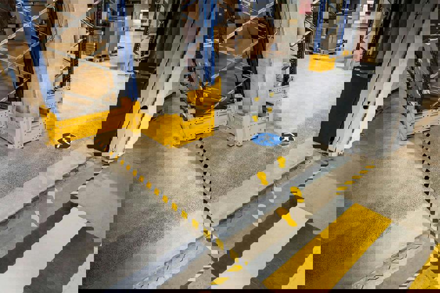 Durable Heavy Duty Adhesive Floor Marking Foot Shape | 5 Pairs | Yellow