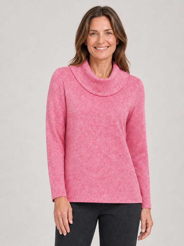 PennyPlain Cowl Top Long Sleeve - Azalea