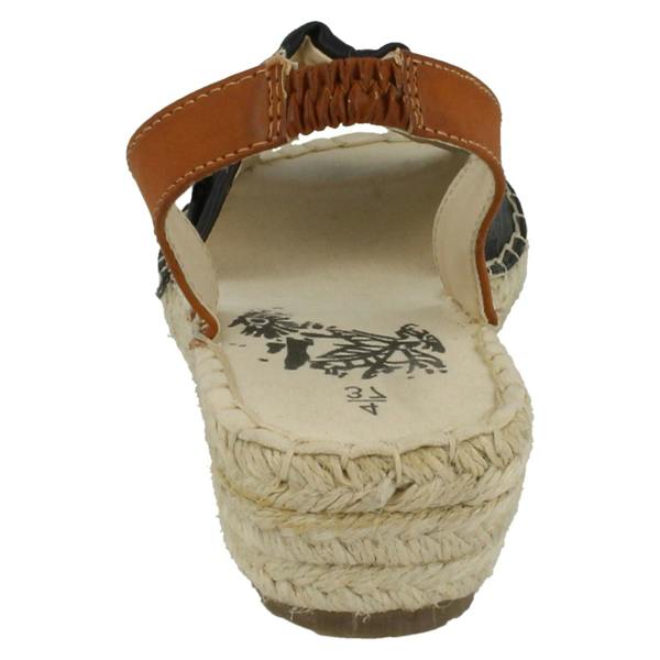 Ladies Flowers Wedge Heel Slingback Ruched Vamp Sandals