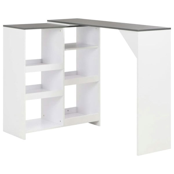 Berkfield Bar Table with Moveable Shelf White 138x39x110 cm