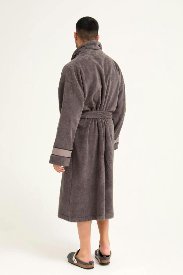 His and Hers Bamboo Towelling Robe in Smoke Grey - Robes
