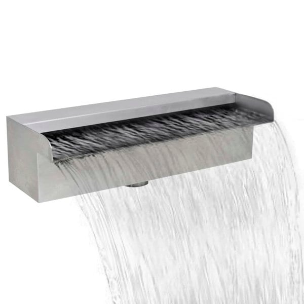 Berkfield Rectangular Waterfall Pool Fountain Stainless Steel 30 cm