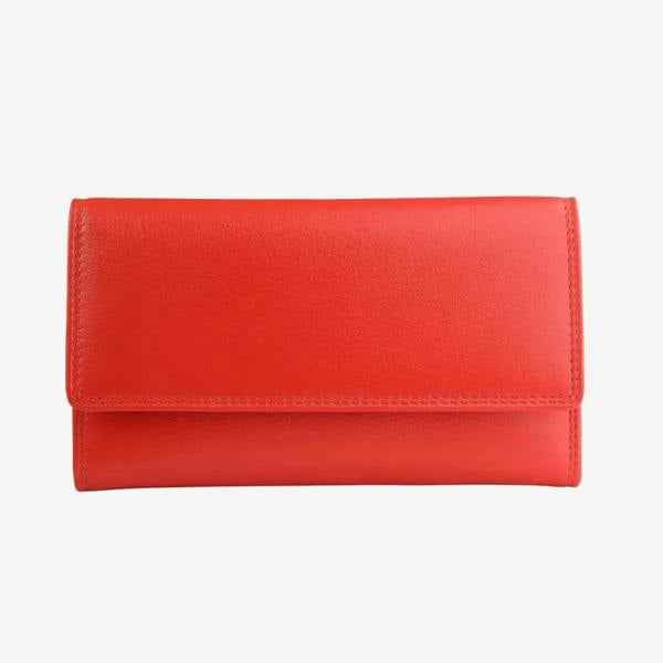 Front view of  Orange wallet on a white background