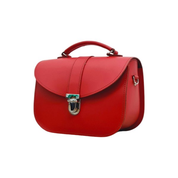 Zatchels Olympia Handmade Leather Bag - Pillar Box Red