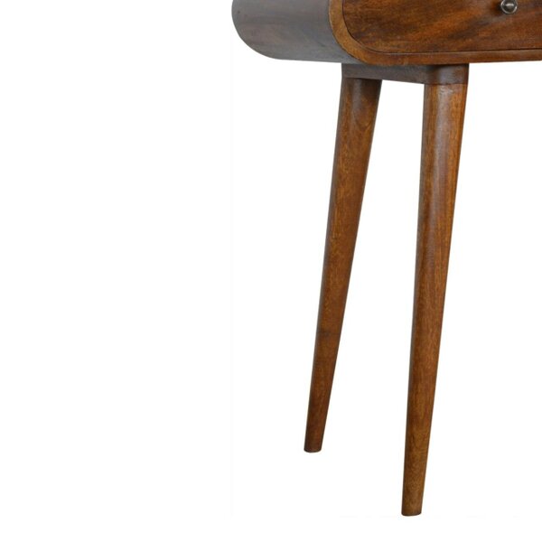 Wyld Haus Como Chestnut Mango Wood OvalcConsole Table 2 Drawers