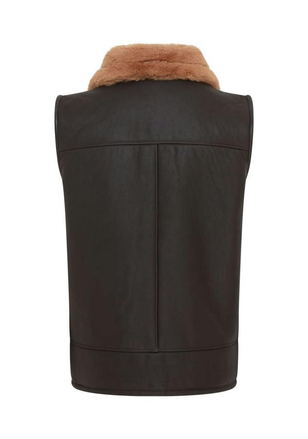 Infinity Leather Mens Aviator Shearling Bomber Gilet - Ambler