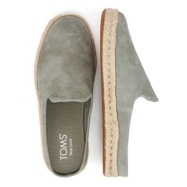 TOMS Santiago Suede Men's Vetiver Grey Mules